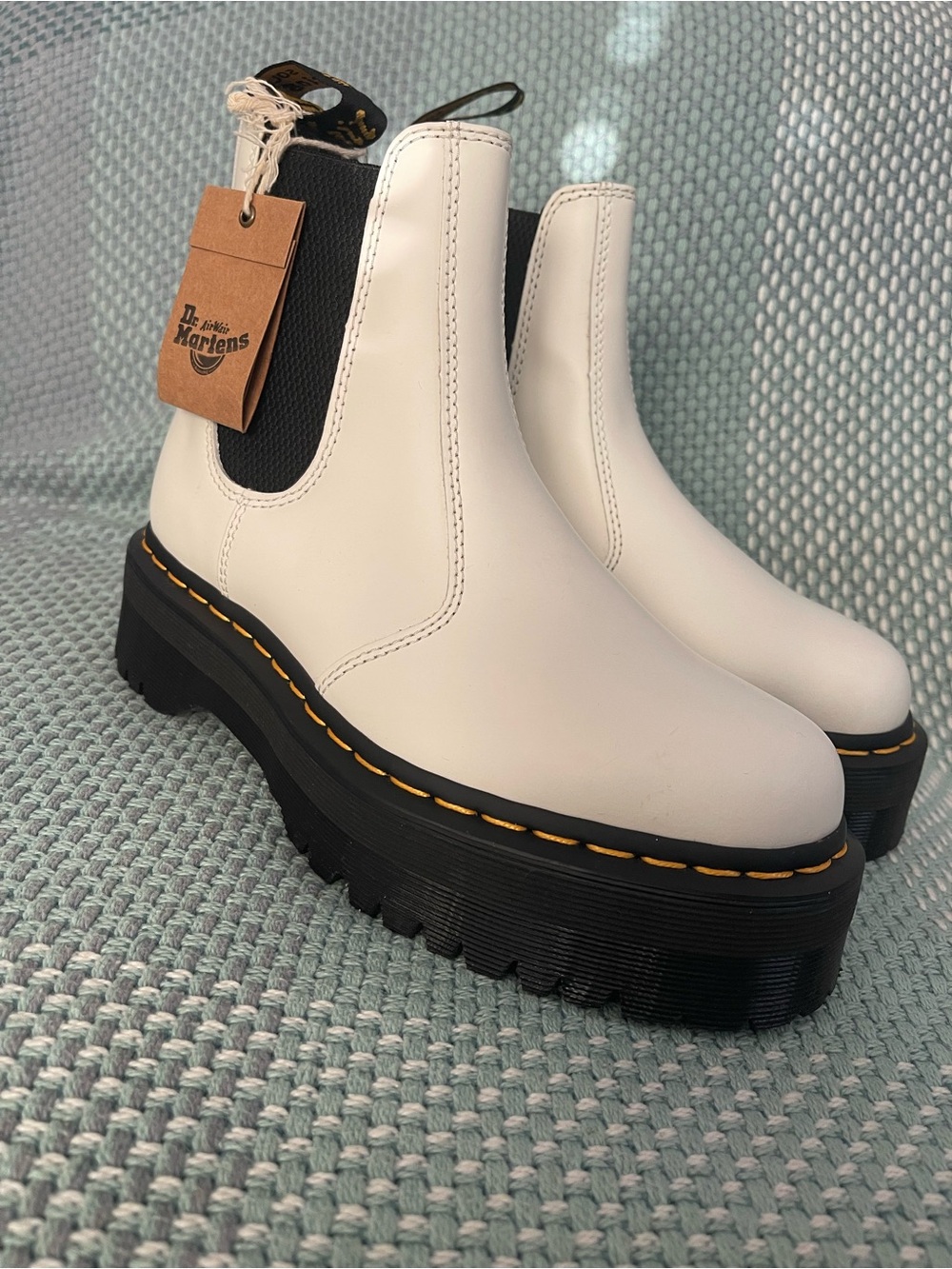 Dr. Martens Women’s White Chelsea Platform Lug Boot